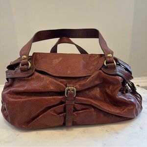 Kooba Katy Large Brown Leather Satchel